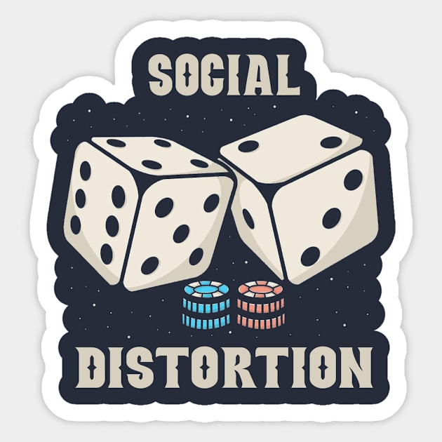 social Distortion Dice Sticker by Hsamal Gibran